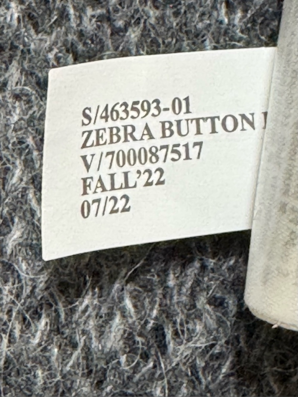 Banana Republic Sz M oversized grey/black alpaca blend zebra-print knit cardigan - Picture 8 of 13